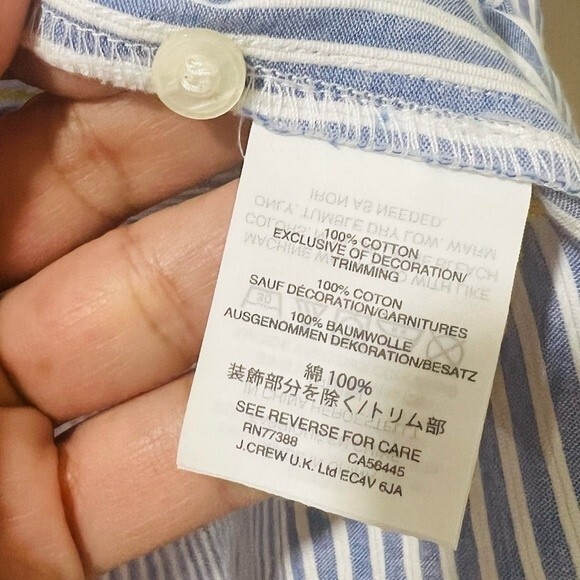 NWT J. Crew Striped Pineapple Embroidered Side-Tie Top Style# J6099 Women's Sz 6 - Picture 9 of 11